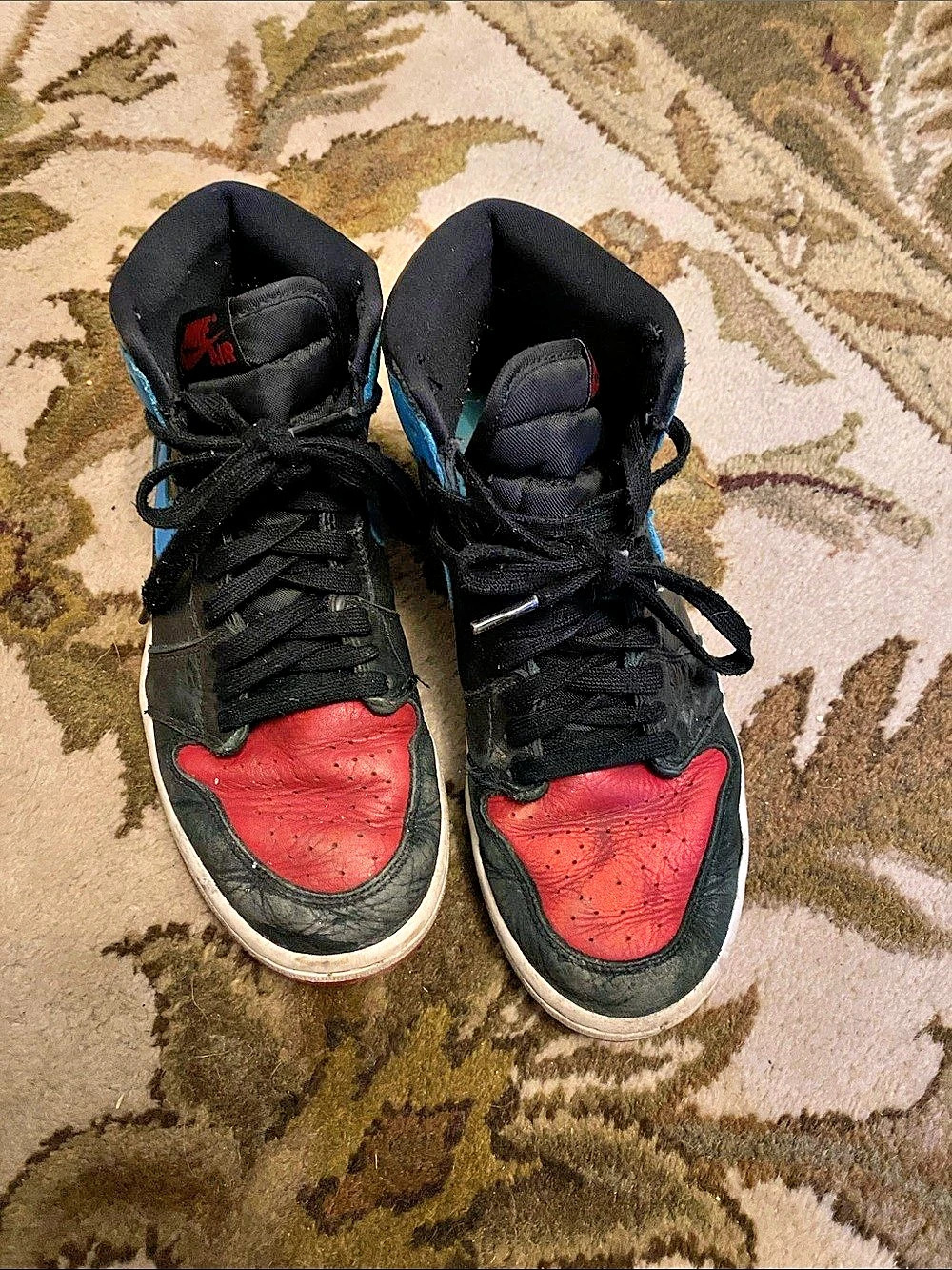 Nike Air Jordan 1 High Top Sneakers Black & Blue US 8.5